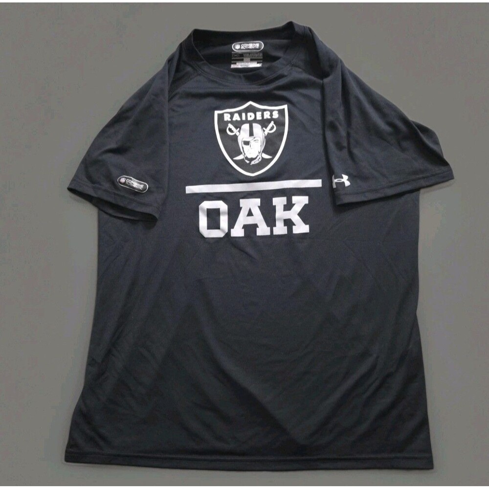 Oakland Raiders Under Armour NFL Combine Authentic T-Shirt Youth XL Black Tee
